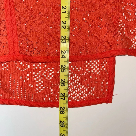 Banana Republic Coral Sheer Crochet V-neck Oversized Top Small Women’s - Picture 8 of 11